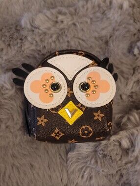 Playful Brown Owl Mini Bag with Floral Motif